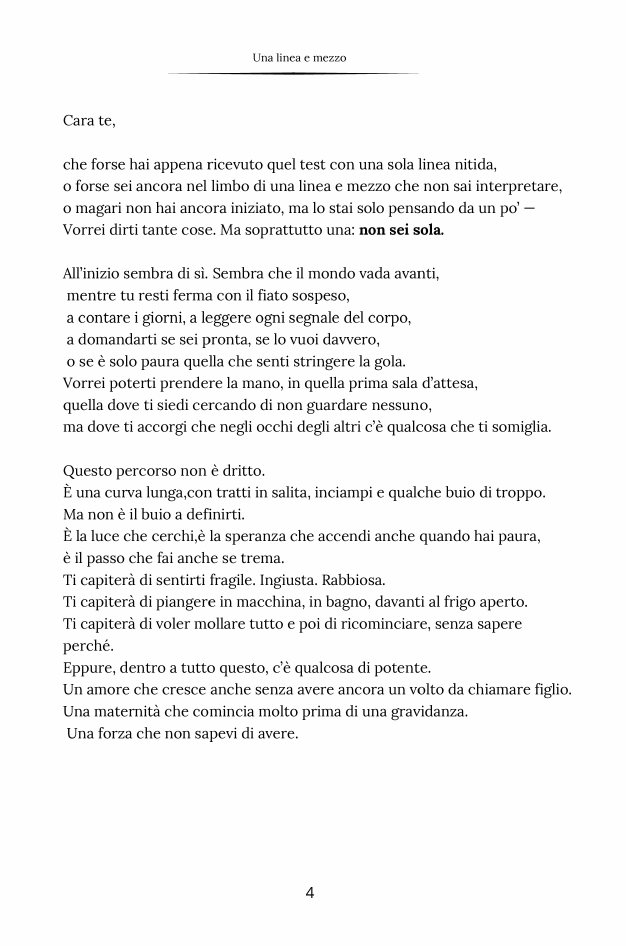 Pagina 4 di Una linea e mezzo: la lettera che inizia con Cara te