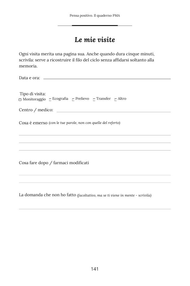 Pagina interna di Pensa positivo: le visite