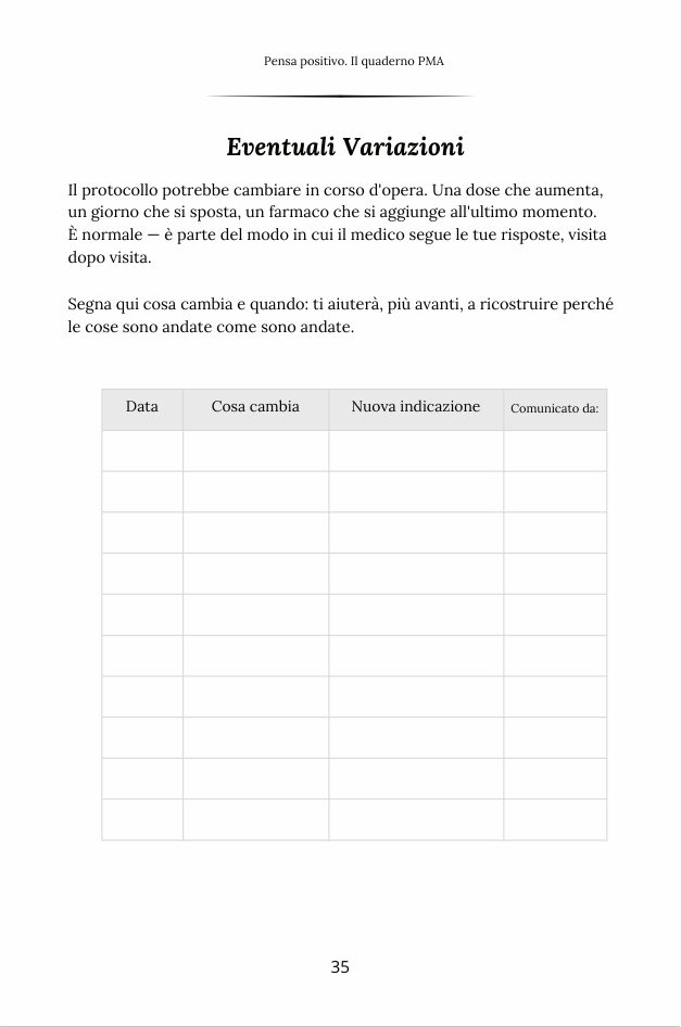 Pagina interna di Pensa positivo: le variazioni